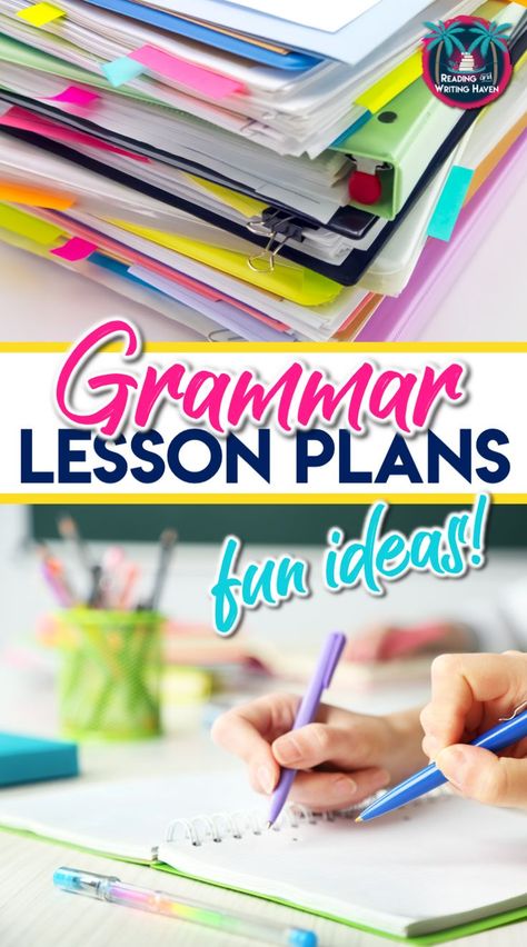 Grammar Lesson Plans, Lesson Plan Ideas, Ela Lesson Plans, Teaching Secondary, Language Arts Teacher, English Language Arts High School, Language Arts Classroom, High School Ela, Grammar Activities