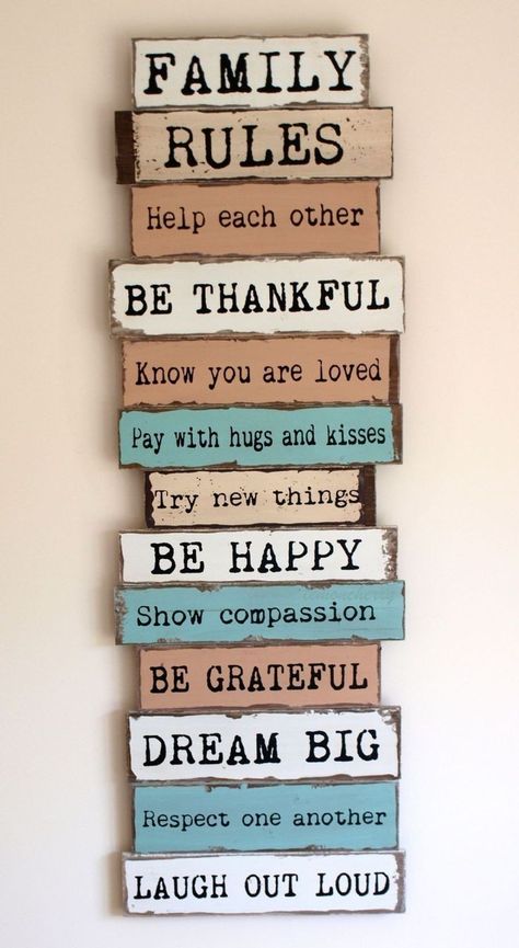 Family Rules Sign, Happy Show, Family Rules, Loft Living, Wooden Wall Hangings, Diy Crafts Room Decor, Natural Home Decor, Diy Crafts For Home Decor, Home Room Design