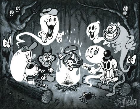 Rubber hose style ghost Shawn Dickinson, 1930s Cartoons, Vintage Cartoons, Old School Cartoons, Ghost Cartoon, Original Paintings For Sale, Cartoon Tattoos, Retro Cartoons, Art Et Illustration