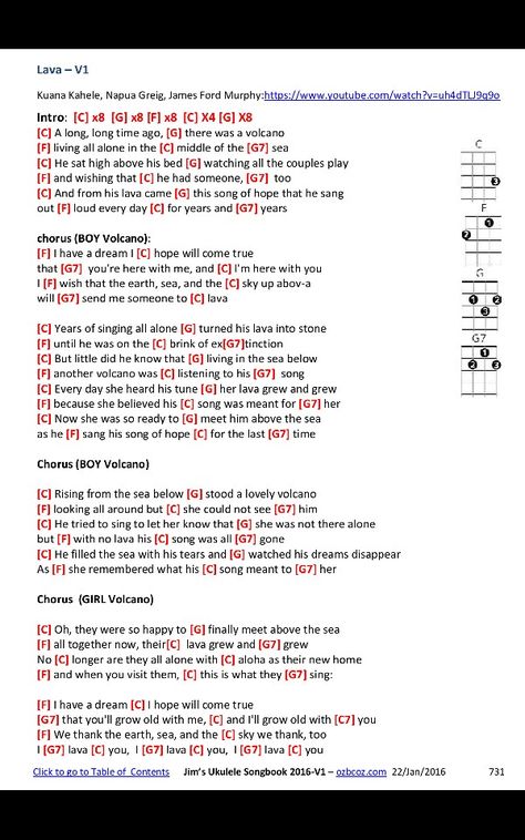 Lava ukulele chords Put Your Records On Ukulele Chords, Bubbly Ukulele Chords, Let It Be Ukulele Chords, Ukulele Songs Popular Easy, Hawaiian Ukulele Songs, Lava Ukulele Chords, I Lava You Ukulele Chords, Lava Song Ukulele, Ukulele Songs Popular