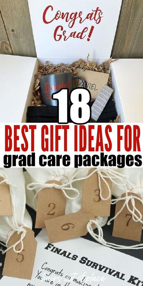 Here are some of the BEST graduation care package ideas for graduation! Whether it be for college or high school, these make for the easiest and clever graduation gifts! Graduation Care Package, Graduation Gift Diy, Finals Week Care Package, Graduation Gift Basket, Diy Care Package, Highschool Graduation, Graduation Gifts For Best Friend, Mom Care Package, Care Package Ideas