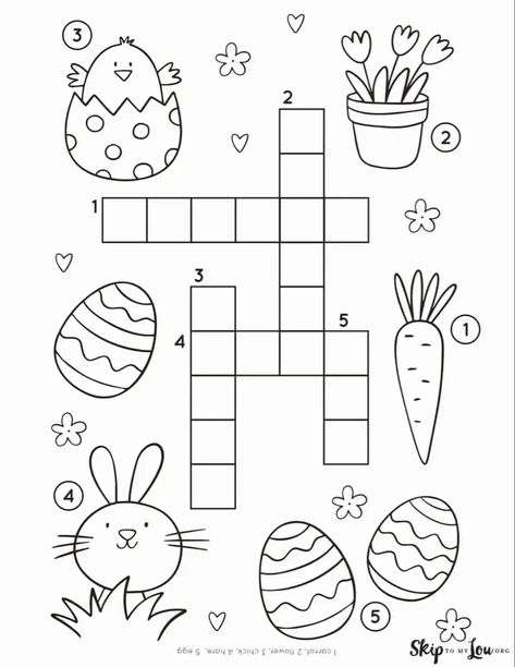 Easter Crossword For Kids, Easter Puzzles For Kids, Easter Crossword Puzzle Free Printable, Christian Easter Drawings, Easter Puzzles Printable, Easter Worksheets For Kids, Easter Challenge, Easter Riddles, Easter Crossword