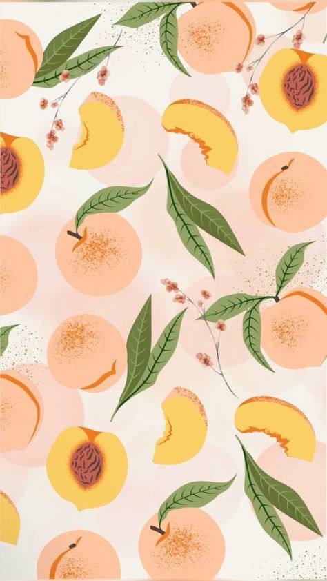 Peaches Wallpaper, Summer Ios, Iphone Inspiration, Summer Illustrations, Phone Wallpaper Iphone, Peach Design, Well Educated, Classic Prints, Peach Wallpaper