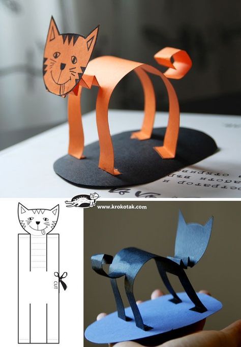 3d paper cats Oppgaver For Barn, Paper Animals, Crafty Kids, Cat Crafts, Childrens Crafts, Animal Crafts, Art Activities, School Crafts, Arts And Crafts For Kids