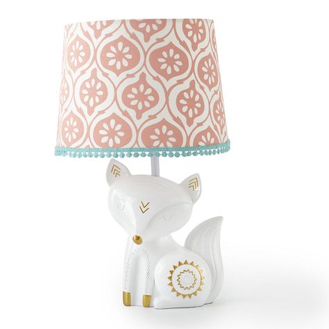 Babies R Us Exclusive! The Fiona Lamp Base and Shade features a lovely white fox… Fox Nursery Girl, Fox Themed Nursery, Aqua Nursery, Girl Nursery Themes, Fox Nursery, Nursery Lamp, White Nursery, Nursery Accessories, Diy Lamp