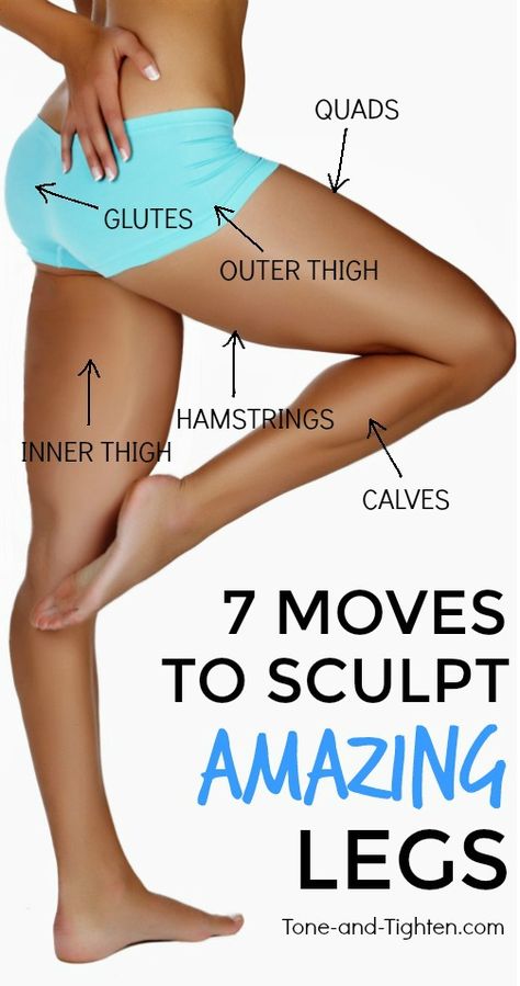 7 of the best exercises to sculpt and tone your legs at home - no equipment required! From Tone-and-Tighten.com Inner Leg Workout, Legs At Home, Leg Muscle, Amazing Legs, Lean Legs, Thigh Exercises, Leg Muscles, Legs Workout, Do Exercise