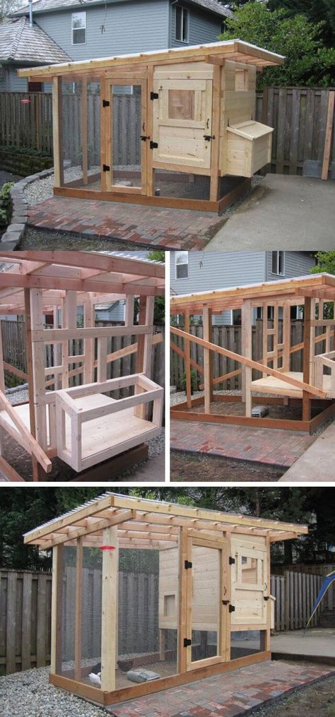 You can employ the scope of a wooden pallet to build a chicken coop without having to break your bank - Building a chicken coop is a fairly simple weekend woodworking project. The free chicken coop plans below include blueprints, material lists, and building instructions, making it an easy and low-cost option over buying a chicken coop. #chickencoop #backyardideas #chickencoopplans #farmfoodfamily Homemade Chicken Coop, Backyard Chicken Coop Ideas, Diy Chicken Coop Ideas, Coop Plans Free, Free Chicken Coop Plans, Free Chicken Coop, Easy Diy Chicken Coop, Chicken Coop Designs Diy, Chicken Coop Ideas