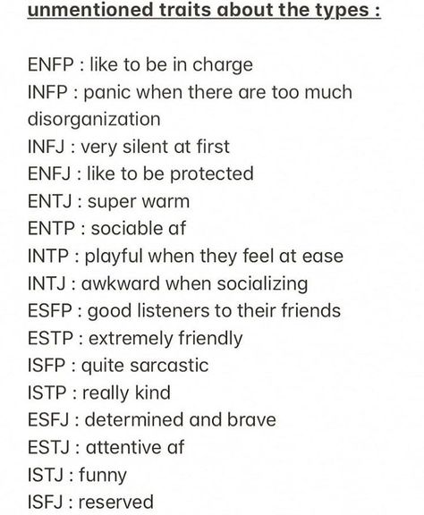 904 Likes, 9 Comments - MBTI LOVE ❤️ (@mbti.love) on Instagram: “Happy new year 🎉🎉 #infj #enfp #infp #intj #intp #enfj #entj #entp #istp #estp #isfp #esfp #isfj…” Entp Istp, Estj Mbti, Pop Psychology, Istp Estp, Entj Mbti, Enfp Infp, Personalidad Enfp, Infj Things, Mbti Infj