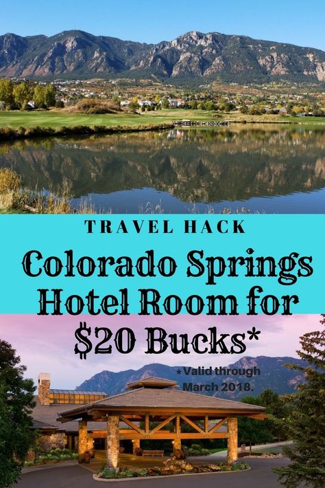 Travel Hack Colorado Springs Colorado Springs Hotel Room for $20 bucks. Click here for details. Colorado Springs Downtown, Colorado Springs Hotels, Last Minute Travel Deals, Cheyenne Mountain, Travel Hack, Mountain Resort, Hotel Rooms, Travel Deals, Safety Tips