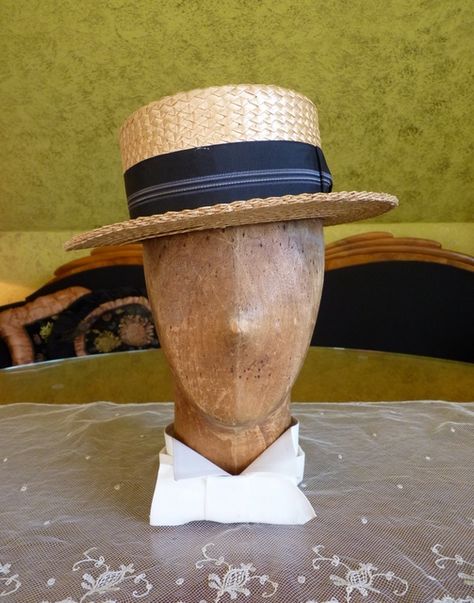 Mens Straw Hats, Straw Boater Hat, Straw Boater, Men Art, Antique Hats, Boater Hat, Hat Men, Straw Hat, Panama Hat