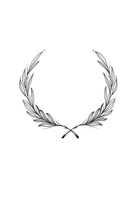 Mens Wreath Tattoo, Roman Laurel Tattoo, Laurel Wreath Drawing, Laurel Wreath Tattoo Design, Laurel Reef Tattoo, Greek Laurel Wreath Tattoo, Roman Leaf Tattoo, Olive Leaf Tattoo Men, Laurel Wreath Tattoo Women