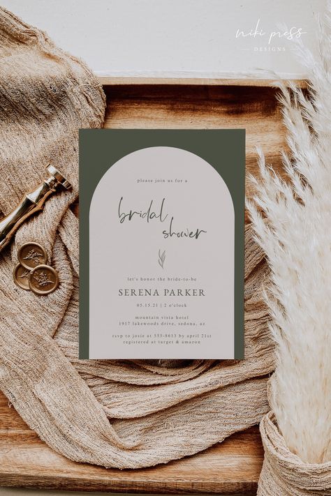 White And Tan Bridal Shower Decor, Neutral Bridal Shower Invitations, Bridal Shower Ideas Minimalist, Boho Wedding Shower Invitations, Neutral Bridal Shower Theme, Simple Bridal Shower Invitations, Bridal Shower Invitation Ideas, Brown Bridal Shower Decor, Bridal Shower Neutral Colors