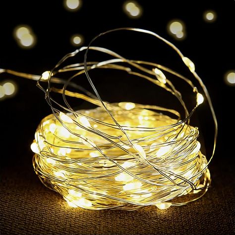 Amazon.com: Fairy Lights Battery Operated 1 Pack 16FT 50 Led Mini Battery Powered String Lights Twinkle Lights Mason Jar Lights Waterproof Firefly Lights DIY Party，Wedding，Christmas，Decoration（Warm White） : Home & Kitchen Copper Wire Lights, Firefly Lights, Power Converter, Indoor String Lights, Wire Lights, Light Copper, Solar String Lights, Mason Jar Lighting, Jar Lights