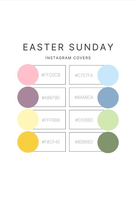 Color palette for Instagram cover; pastel color palette for Easter; best color palette for spring and Easter; pastel color palette for posting on social media--Instagram, Facebook, TikTok; with hex number codes Color Palette For Spring, Number Codes, Style Tips And Tricks, Spring Wedding Color Palette, Html Color Codes, Pastel Color Palette, Pastel Color Schemes, Hex Color Palette, Spring Color Palette