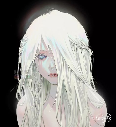 Rune Knight, Albino Girl, Long White Hair, Angel Aesthetic, Anime Reccomendations, Motivational Art, Illustration Girl, Dreamy Art, Cute Profile Pictures