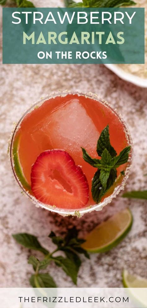 Cadillac Margarita Recipe, Margaritas On The Rocks, Cadillac Margarita, Strawberry Margaritas, Healthy Cocktail Recipes, Strawberry Margarita Recipe, Strawberry Simple Syrup, Margarita On The Rocks, Best Cocktails