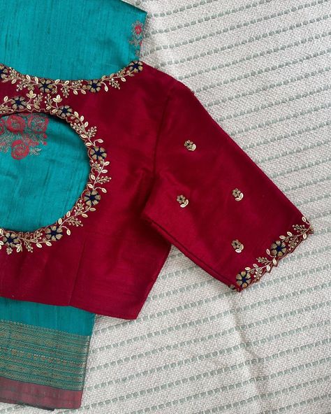 Magam Work Blouse Designs Latest, Magam Work Blouses Latest Bridal Red Blouse, Simple Arya Work Blouse Designs, Simple Maggam Designs, Simple Work Blouse Designs Latest, Pattu Blouse Design Models, Magam Work Blouses Latest, Simple Hand Work Blouse Designs, Simple Work Blouse Designs