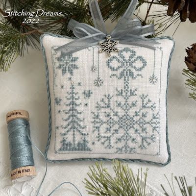 Little House Needleworks, Cross Stitch Freebies, Christmas Angel Ornaments, Cross Stitch Pillow, Cross Stitch Christmas, Winter Cross Stitch, Cross Stitch Christmas Ornaments, Cross Stitch Finishing, Stitch Christmas