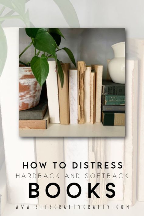 Distressed Books, How To Age Books Diy, How To Make New Books Look Old Diy, How To Make Books Look Old, How To Make Books Look Vintage, How To Age Books, Diy Antique Books, Diy Vintage Books, Old Book Crafts