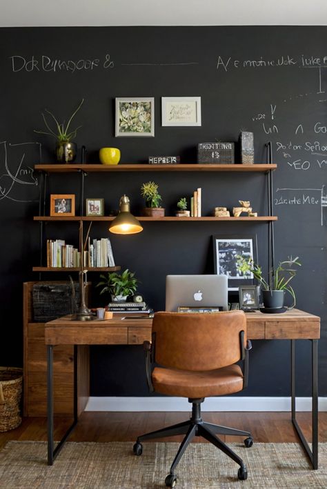 home decor interior design, interior bedroom design, kitchen designs, living room interior Men’s Home Office Ideas, Mans Office Decor, Men�’s Home Office, Creative Workspace Inspiration, Charcoal Walls, Dark Grey Walls, Small Home Offices, Man Office, Computer Room