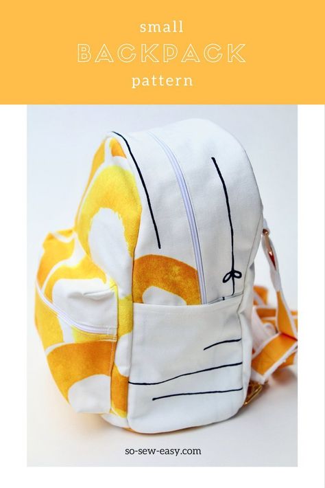 Small Backpack Pattern, for Small Budgets: Part 1 http://so-sew-easy.com/small-backpack-pattern-for-smaller-budgets/?utm_campaign=coschedule&utm_source=pinterest&utm_medium=So%20Sew%20Easy&utm_content=Small%20Backpack%20Pattern%2C%20for%20Small%20Budgets%3A%20Part%201 Small Backpack Pattern, Backpack Pattern Sewing, Backpack Sewing, Backpack Tutorial, Sac Diy, Diy Backpack, Backpack Free, Trendy Sewing, Backpack Pattern