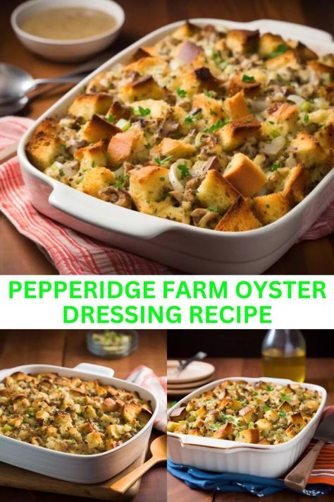 Pepperidge Farm Dressing Recipe, Oyster Dressing Recipes, Aldi Meal Plan, Pepperidge Farm, Dressing Recipes, Poultry Seasoning, Stuffing Recipes, Sauteed Vegetables, Dressing Recipe