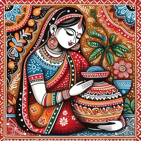 Madhubani Motifs Design, Kalamkari Motifs, Bhil Art, Hummingbird Art Drawing, Madhubani Motifs, Madhubani Paintings Peacock, Mithila Art, Kalamkari Art, Painting Methods