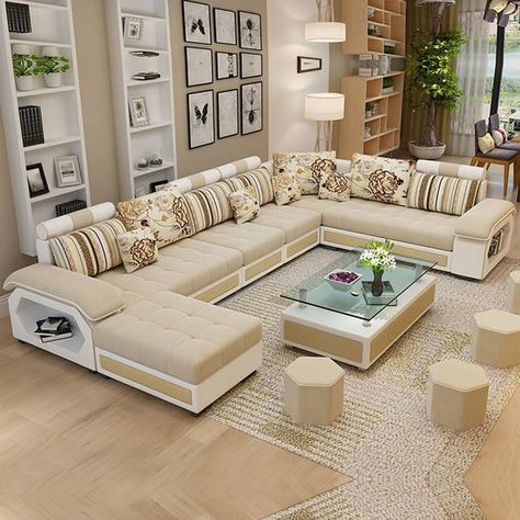 Modern Living Room Sofa Set, Sofa Kulit, Luxury Sofa Design, U Shaped Sectional Sofa, Corner Sofa Design, Modern Sofa Living Room, Sofa Bed Design, Living Room Sofa Set, Modern Sofa Designs