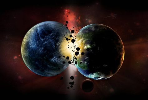 A beautiful simulation of two planets colliding. What happens next? Planets Colliding, Fun Facts About Earth, Facts About Earth, Planet Drawing, Giant Star, Planets Art, Moon Rock, Music Artwork, Our Solar System