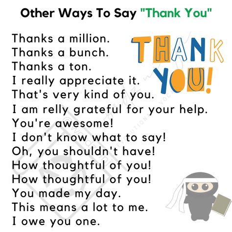 Other Ways To Say Thank You, Eng Learning, Community Circle, Ielts English, Building Vocabulary, English Sentence, Advanced Vocabulary, English Phrases Sentences, Better Communication