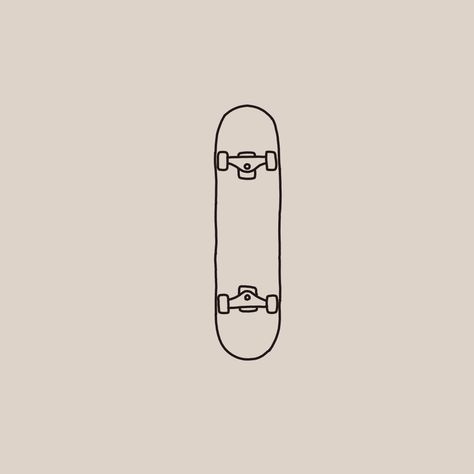 Mini Skateboard Tattoo, Fine Line Skateboard Tattoo, Skateboard Tattoo Ideas Simple, Tiny Skateboard Tattoo, Simple Skateboard Drawing, Skateboard Line Art, Simple Skateboard Tattoo, Skateboard Doodle Art, Small Skateboard Tattoo