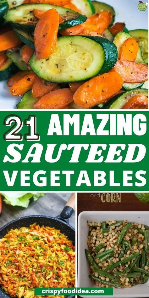 Here you get some sauteed vegetable ideas that are best for meal plan. Sauteed Vegetables Recipe, Flavorful Vegetables, Healthy Vegetable Recipes, Vegetable Medley, Vegan Side Dishes, Sauteed Veggies, Easy Homemade Recipes, Dinner Sides, Sauteed Vegetables