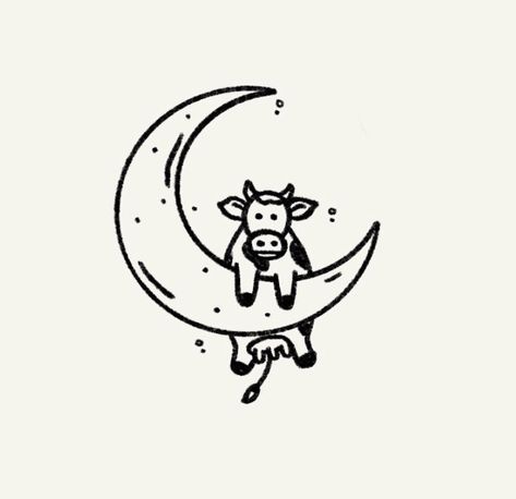 Cow Sketch, Tattoo Cute, Cow Tattoo, Idea Tattoo, Cow Drawing, Tattoo Aesthetic, Tattoo Minimalist, Cute Easy Doodles, Doodle Tattoo