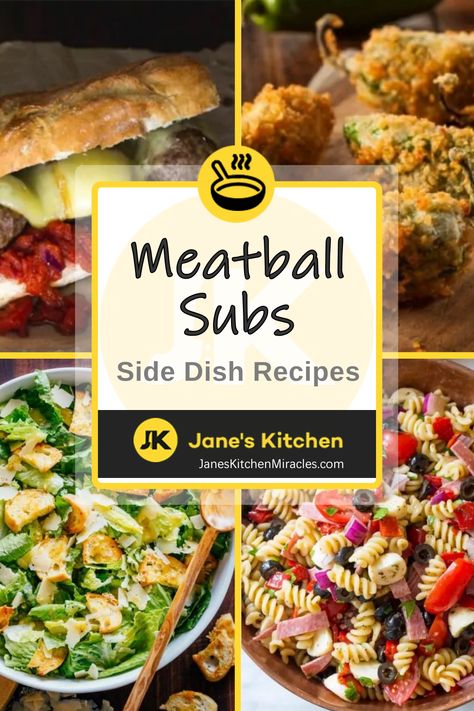 Meatball sub side dishes Italian Meatball Side Dish, Sides To Go With Meatball Subs, What Goes With Meatball Subs, What To Serve With Meatball Subs, Side Dishes For Meatball Subs, Meatball Subs Sides Dishes, Sides For Subs, Sides For Meatball Subs, Meatball Sides