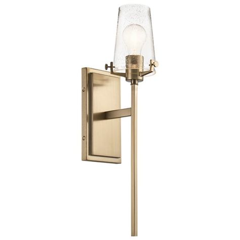 Champagne Bronze Bathroom, Bronze Bathroom, Steel Lamp, Vintage Industrial Style, Indoor Wall Sconces, Kichler Lighting, Champagne Bronze, Design Statement, Bath Light