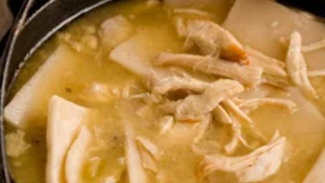 Paula Deen Chicken And Dumplings - Delish Sides Paula Deen Chicken And Dumplings, Paula Deen Chicken, Homemade Dumplings Recipe, Paula Dean, Dumpling Dough, Paula Deen Recipes, Cream Of Celery, Homemade Dumplings, Bouillon Cube