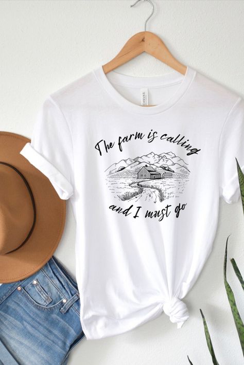 The Farm is Calling and I Must Go Unisex Jersey Tee Farm T Shirt Ideas, Farm T Shirts, Agro Tourism, Farm T Shirt, Wildflower Print, Farm Tees, Farm Tshirt, Farmer Shirt, Farm Stuff