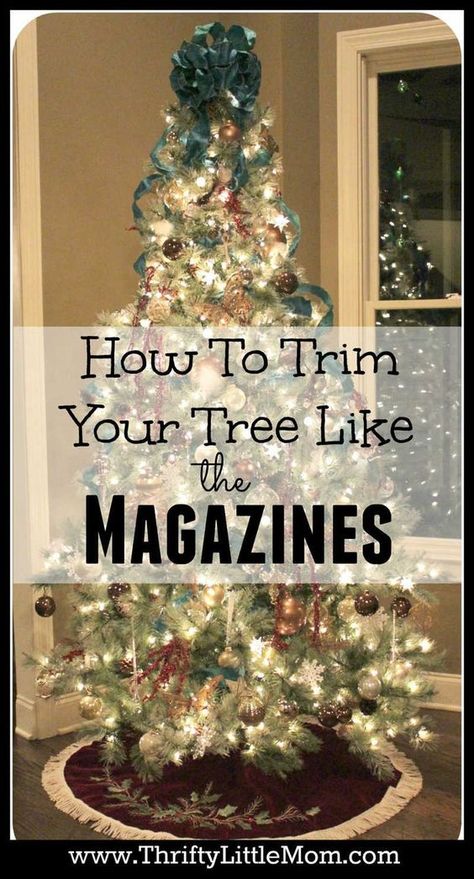 How To Trim Your Tree Like the Magazines. Simple Step by Step instructions to transform your Christmas tree from simply decorated to amazing just like the magazines. Simple Christmas Tree Decorations, Ribbon On Christmas Tree, Simple Christmas Tree, 12 December, Beautiful Christmas Trees, Noel Christmas, Christmas Tree Lighting, Christmas Deco, Christmas Joy