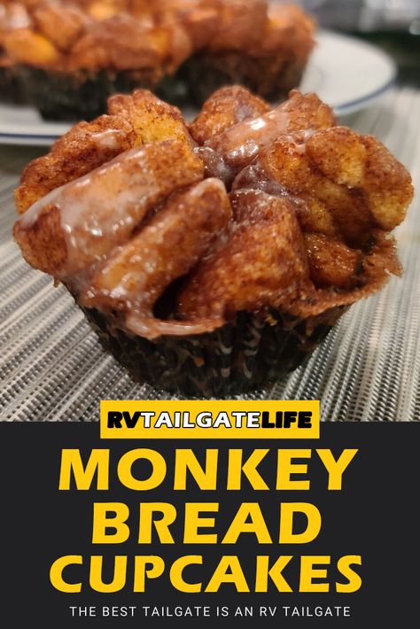 Looking for an easy and delicious brunch treat for your breakfast tailgate? Then these individual monkey bread cupcakes are just what you need to try! Plus, they will make everything smell so nice with the baking sugar and cinnamon. Monkey bread cupcakes also make for an easy, kid approved dessert. #recipe #baking Tailgate Brunch, Monkey Bread Cupcakes, Breakfast Monkey Bread, Breakfast Tailgate, Breakfast Tailgate Food, Campfire Desserts, Easy To Cook Meals, Recipe Baking, Travel Hack