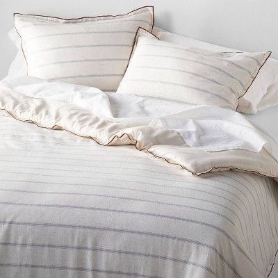 Ticking Bedding, Magnolia Bedding, Joanna Gaines Design, Textured Duvet Cover, Textured Duvet, Hearth & Hand With Magnolia, Striped Duvet, Target Home Decor, King Pillows