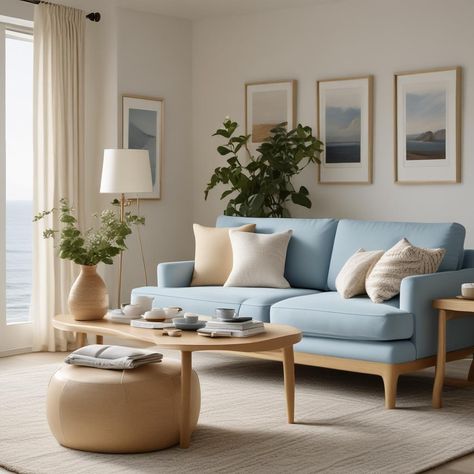 🏖️🛋️ Coastal vibes! Light blue couch + white accents, glass-top wood table, creamy lamp & hints of gold. Comfy throw, ocean view & simple art. 🌊☀️🏡 White flowers & earthy ceramics add a touch of nature. Perfect chill spot! #HomeDecor #CoastalLiving #InteriorDesign ✨🌿
#odastudioAI #odaAIstudio #odastudio
#livingroomdecor
#livingroomdesign
#modernlivingroom
#cozylivingroom
#livingroomstyle
#livingroominterior
#smalllivingroom
#livingroomfurniture
#livingroomdetails
#neutraldecor Baby Blue Sofa Living Room, Living Room Inspiration Light, Light Blue Couch Living Room, Light Blue Sofa Living Room, Light Blue Couch, Minimal Room Decor, Light Blue Couches, Modern Blue Sofa, Red Theory