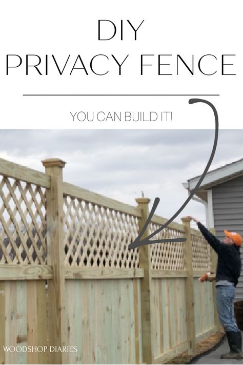 How To Build A Lattice Fence, Adjustable Privacy Fence, Lattice Above Fence, How To Extend Privacy Fence, Wooden Fence With Lattice Top, Top Fence Extension, Small Backyard Privacy Fence, Diy Lattice Privacy Screen Fence Panels, Inexpensive Privacy Fence Ideas Lattices