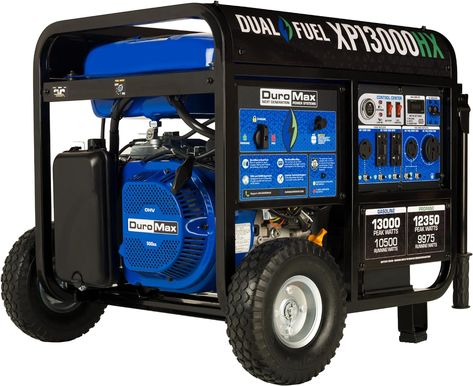 With 13,000 watts of power, the XP13000HX Dual Fuel generator will keep your whole home running during a storm or power outage, while protecting your family from harmful fumes with CO Alert Generators For Home Use, Dual Fuel Generator, Transfer Switch, Generator House, Portable Generator, Portable House, Power Outage, Fuel Gas, Portable Power