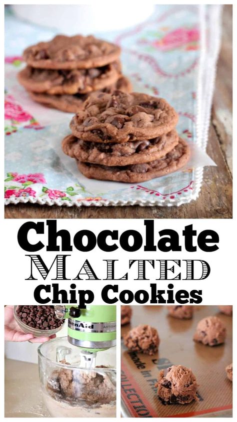 Malt Cookies, Malt Recipe, Chocolate Cookie Recipe, Picky Palate, Homemade Sugar Cookies, Chocolate Malt, Malted Milk, Chocolate Cookie Recipes, Chip Cookie Recipe