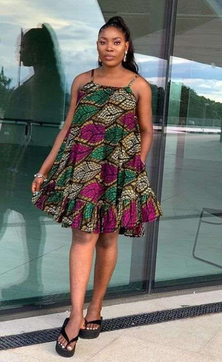 Flared African Print Dresses, Flared Chitenge Dress, Ankara Short Kaba Styles, Casual Ankara Dresses For Women, Flare African Print Dresses, Short Kaba Styles, Short Chitenge Dress Designs, Short African Dresses For Women Ankara, Casual African Print Dresses