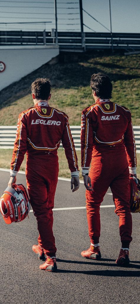 Ferrari Drivers Wallpaper, I Love F1 Pfp, Formula One Fashion, Iconic F1 Photos, Leclerc And Sainz F1 Wallpaper, F1 Team Principal Aesthetic, F1 Asthetic Picture, F1 Wag Outfits, Charles Leclerc And Carlos Sainz Wallpaper