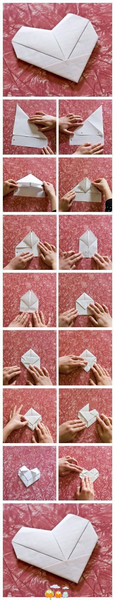 Heart Letter Origami, Letter Origami, Hart Origami, Heart Envelope, Tutorial Origami, Origami Envelope, Inspiring Pictures, Origami And Kirigami, Origami Patterns