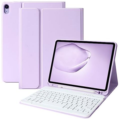 iPad 10th Generation Keyboard Case 10.9“2022, Slim Smart Keyboard Case for iPad 10th Gen 2022,Detachable Wireless Keyboard,Pencil Holder（Purple） Purple Keyboard, Ipad Keyboard Case, Ipad 10th Gen, Ipad 10th Generation, All Apple Products, Cute Ipad Cases, Apple Ipad Case, Purple Cases, Keyboard Case