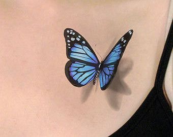 Butterfly Temporary Tattoo, Realistic Butterfly Tattoo, Purple Butterfly Tattoo, Tatoo 3d, Butterfly Tattoos Images, Borboleta Tattoo, 3d Butterfly Tattoo, Blue Butterfly Tattoo, Butterfly Tattoo On Shoulder