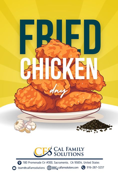 Let’s celebrate this delicious day with a plate of fried chicken goodness! 😋🍗 What's your favorite fried chicken spot? Fried Chicken Ads, Fried Chicken Poster, Fried Chicken Vector, National Fried Chicken Day, Holiday Greetings, Fried Chicken, Chicken, Good Things